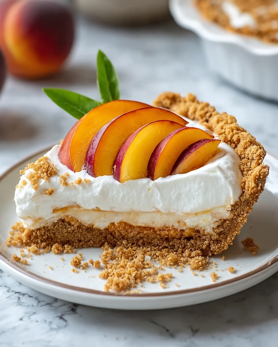 No-Bake Peach Cream Pie Recipe - Recipe Image