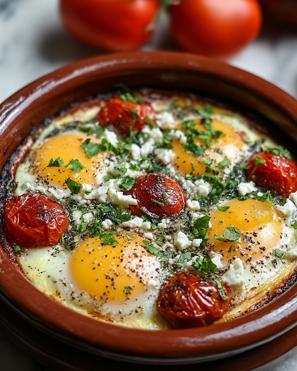 Mediterranean Baked Feta Eggs Recipe - Recipe Image