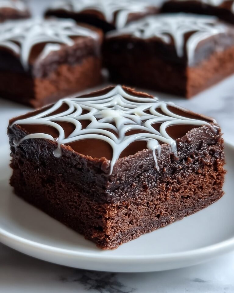 White Chocolate Spiderweb Brownies Recipe