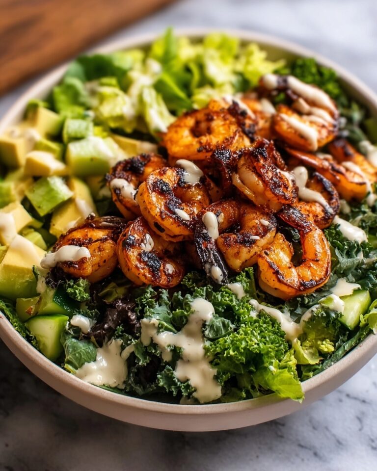 Hot Honey Blackened Shrimp Caesar Salad Recipe