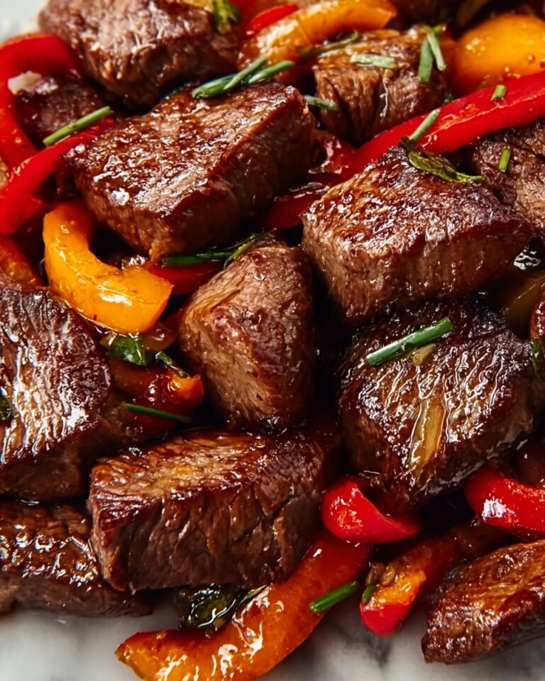 Air Fryer Honey Garlic Steak and Sweet Pepper Bites Recipe