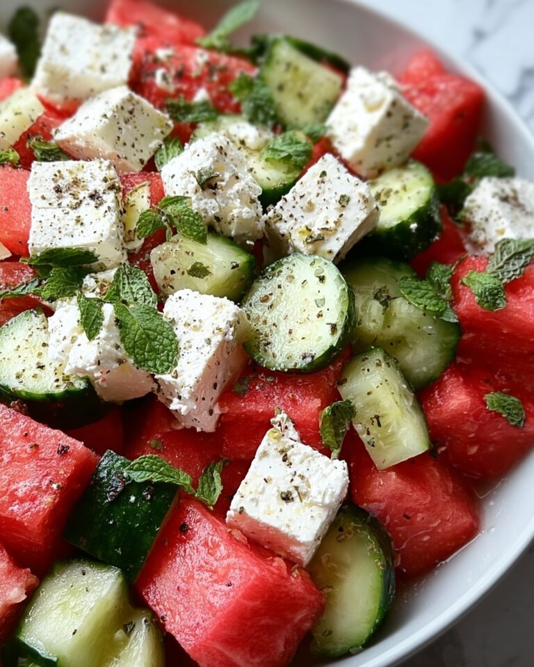Feta Watermelon Cucumber Salad Recipe