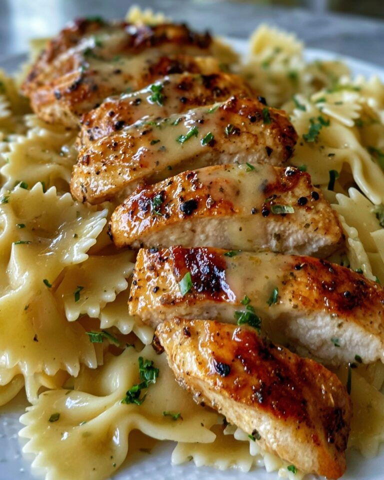 Lemon Garlic Chicken with Creamy Bowtie Pasta Recipe