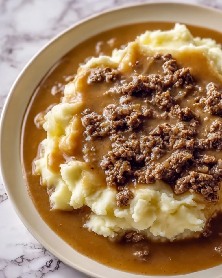 Ground Beef and Gravy Over Mashed Potatoes Recipe