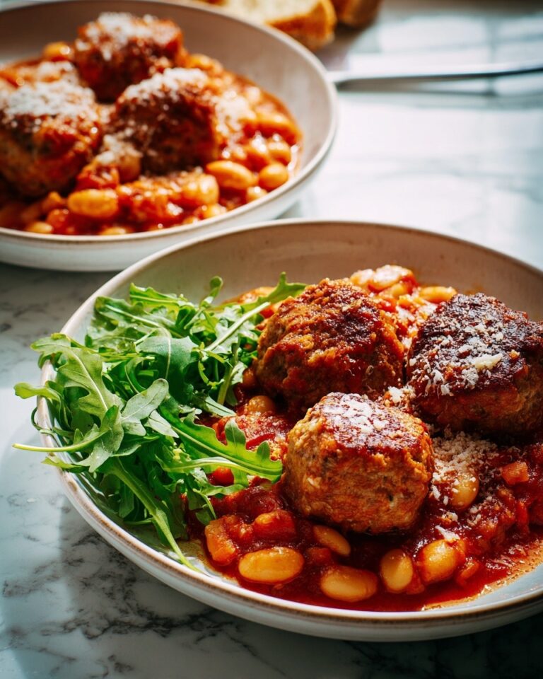 Sausage Fennel Meatballs with Creamy Tomato Butter Beans Recipe