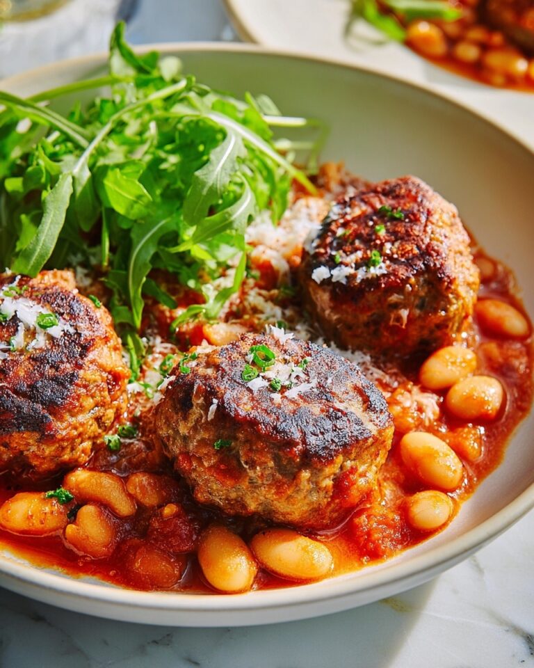 Sausage Fennel Meatballs with Creamy Tomato Butter Beans Recipe