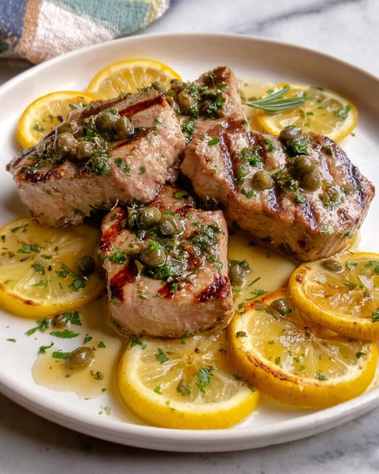 Seared Tuna Steaks with Lemon, Caper, and Parsley Butter Recipe