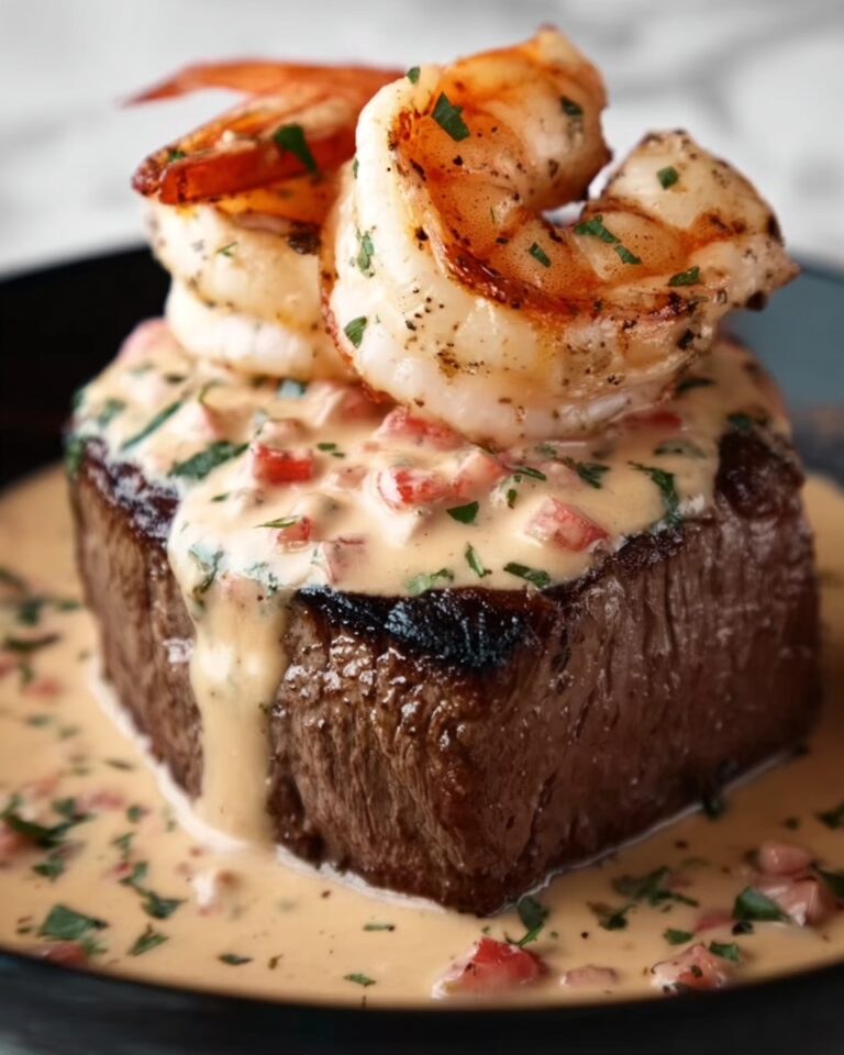 Filet Mignon with Shrimp and Lobster Cream Sauce Recipe