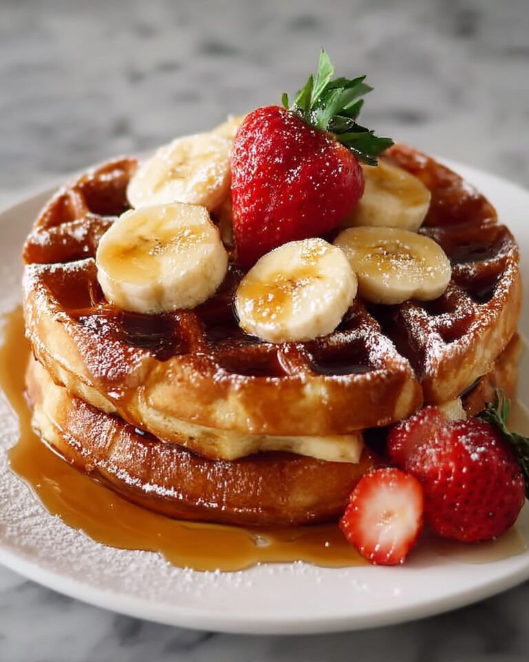 Caramelized Coconut Banana Bread Waffle French Toast Recipe