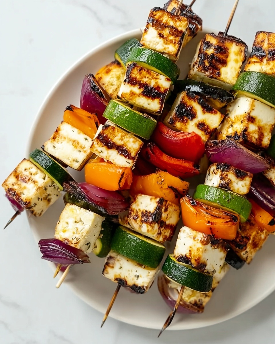Grilled Greek Halloumi Kebabs Recipe - Recipe Image