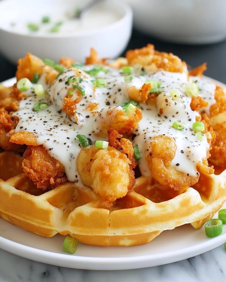 Oven-Fried Chicken with Waffles and White Gravy Delight Recipe