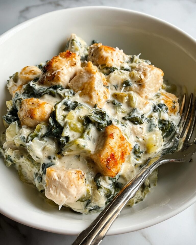 High-Protein Spinach and Artichoke Chicken Casserole Recipe