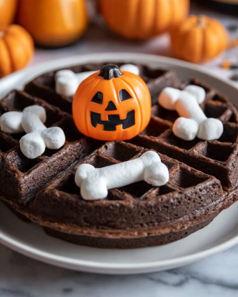 Dark Chocolate Marshmallow Halloween Waffles Recipe