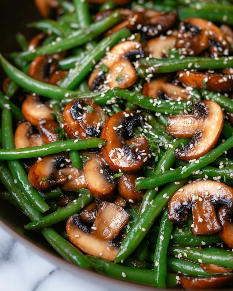 Teriyaki Green Beans with Mushrooms and Shallots Recipe