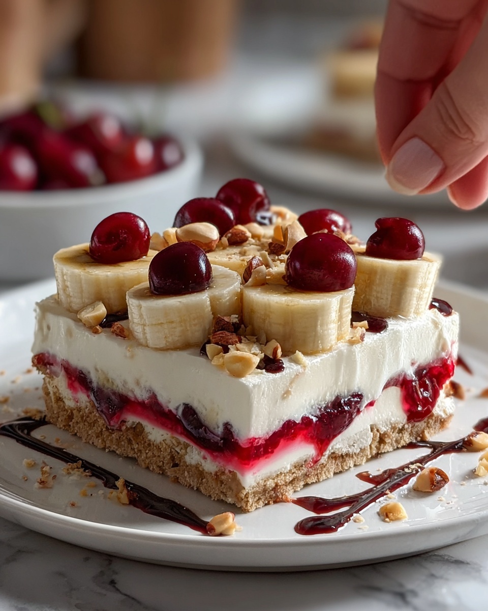 No-Bake Banana Split Cake Recipe - Recipe Image