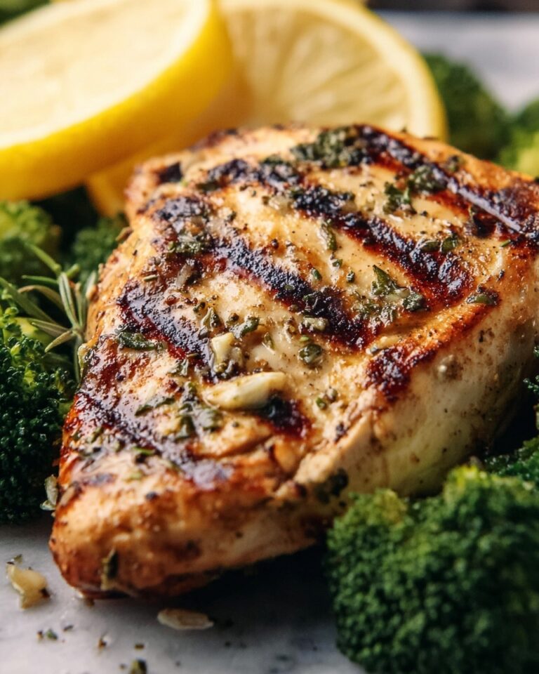 Grilled Lemon Garlic Chicken with Roasted Broccoli Recipe