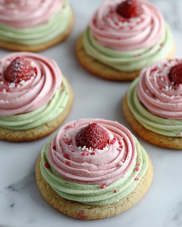 Strawberry Frosted Matcha Cookies Recipe