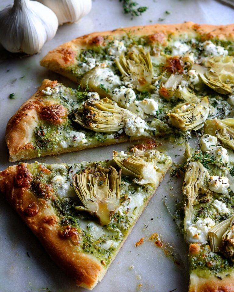 Green Pizza with Pesto, Feta & Artichokes Recipe