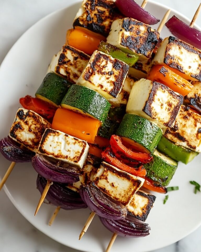Grilled Greek Halloumi Kebabs Recipe