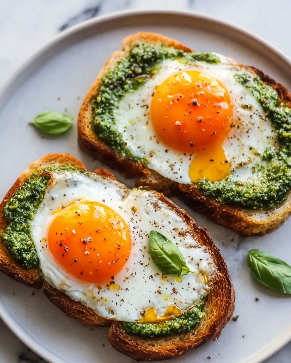 Pesto Eggs on Sourdough Toast with Herbed Goat Cheese Recipe - Recipe Image
