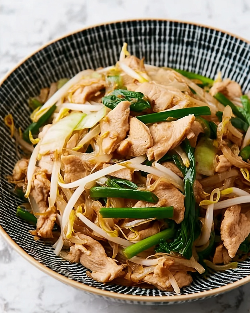Savor the Crunch: Chicken and Bean Sprouts Stir-Fry Bliss Recipe - Recipe Image