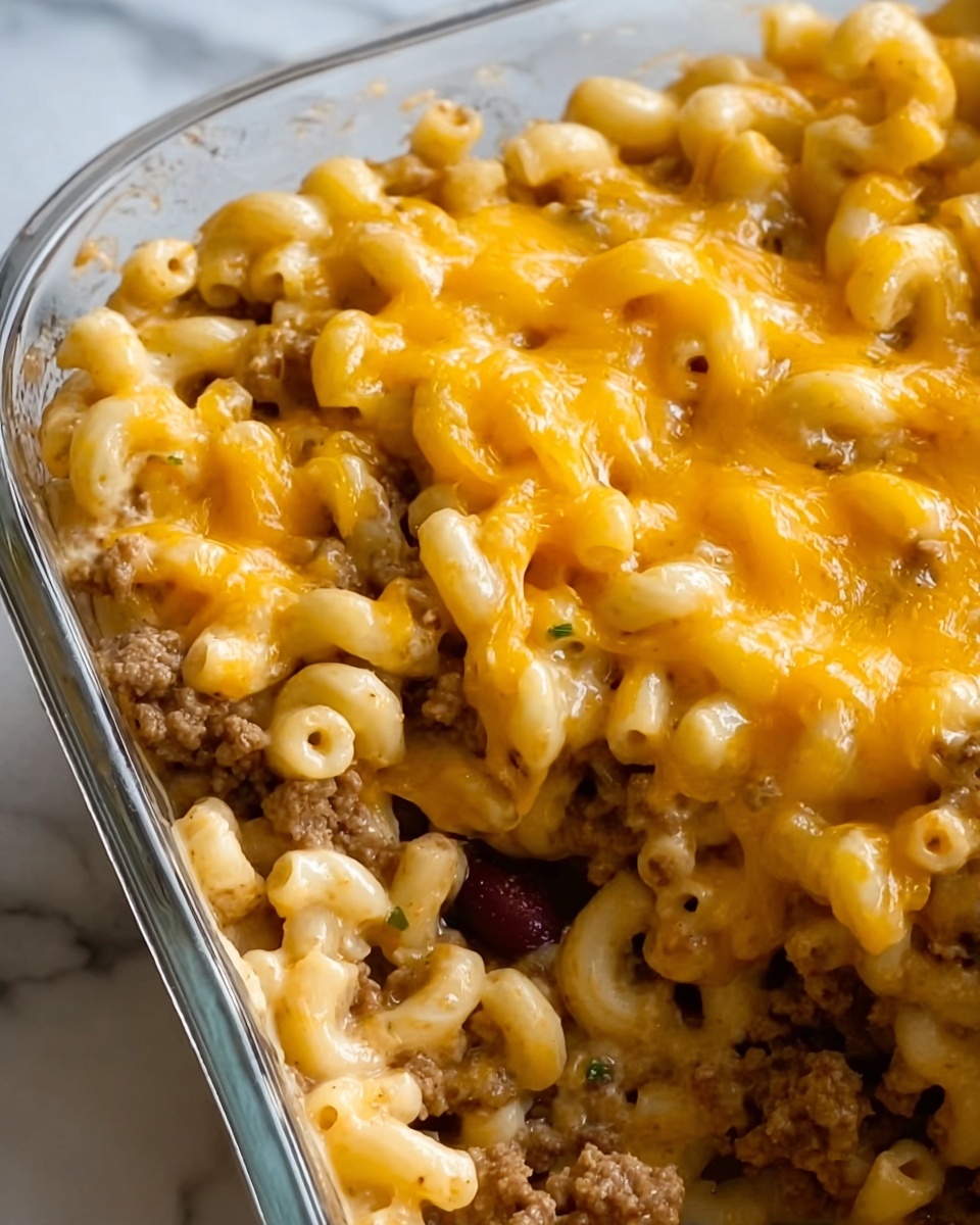 Chili Mac with Cheddar Cheese Recipe - Recipe Image