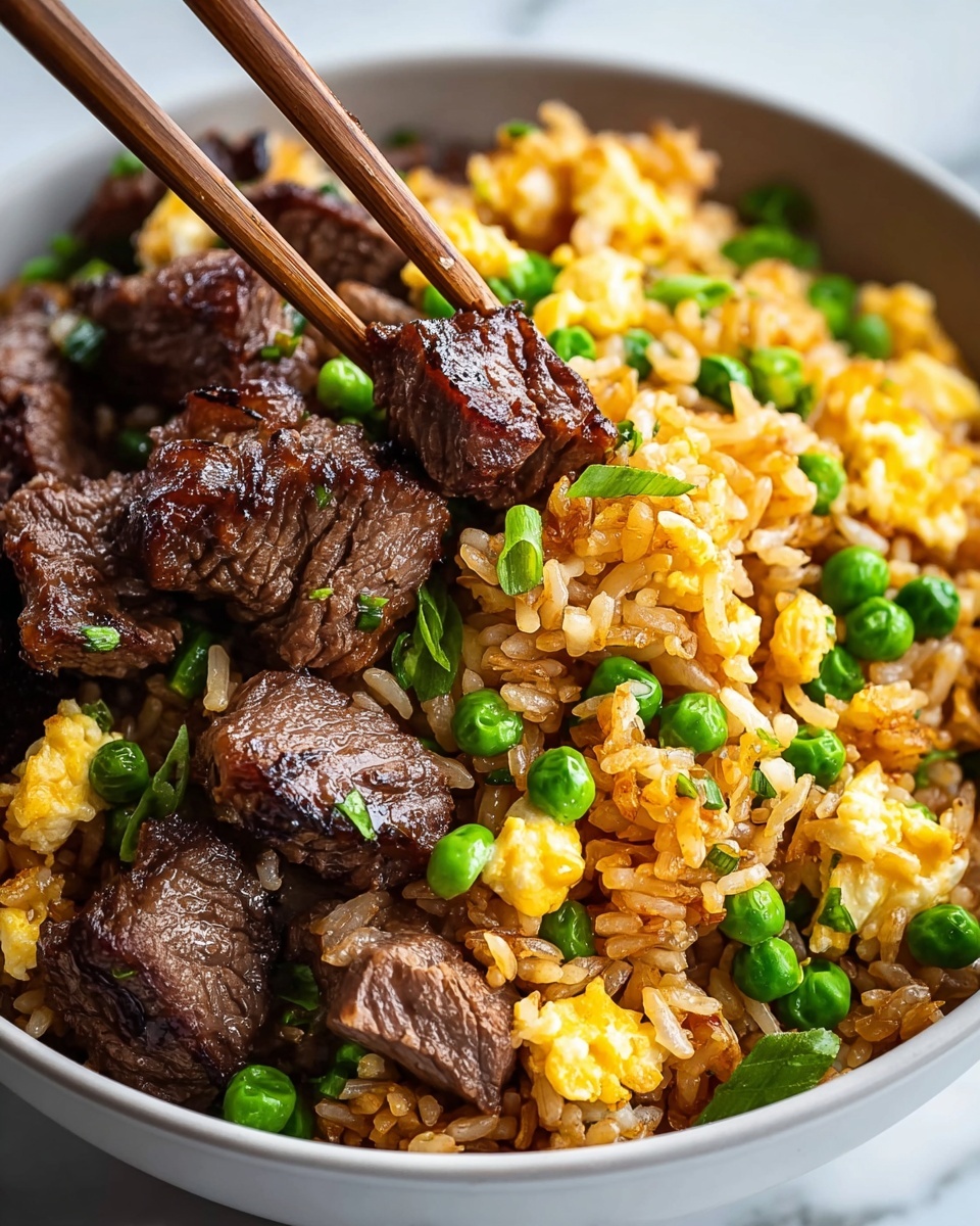 Garlic Butter Steak Fried Rice Recipe - Recipe Image