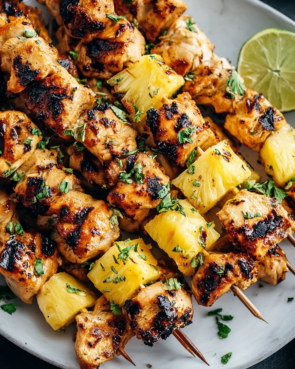 Sweet and Spicy Grilled Chicken and Pineapple Skewers Recipe - Recipe Image