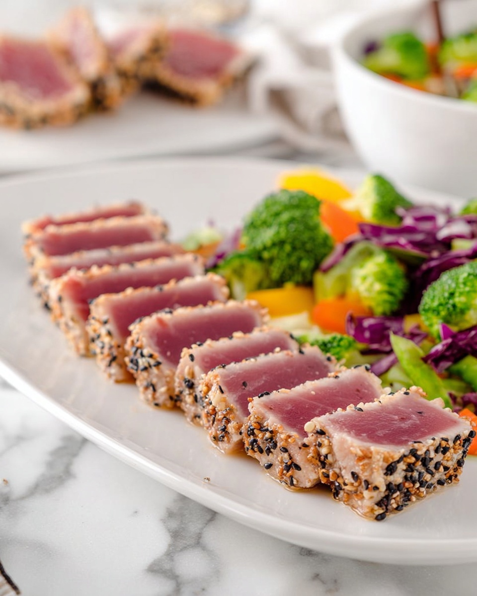 Grilled Ahi Tuna Steaks with Sesame Soy Marinade Recipe - Recipe Image