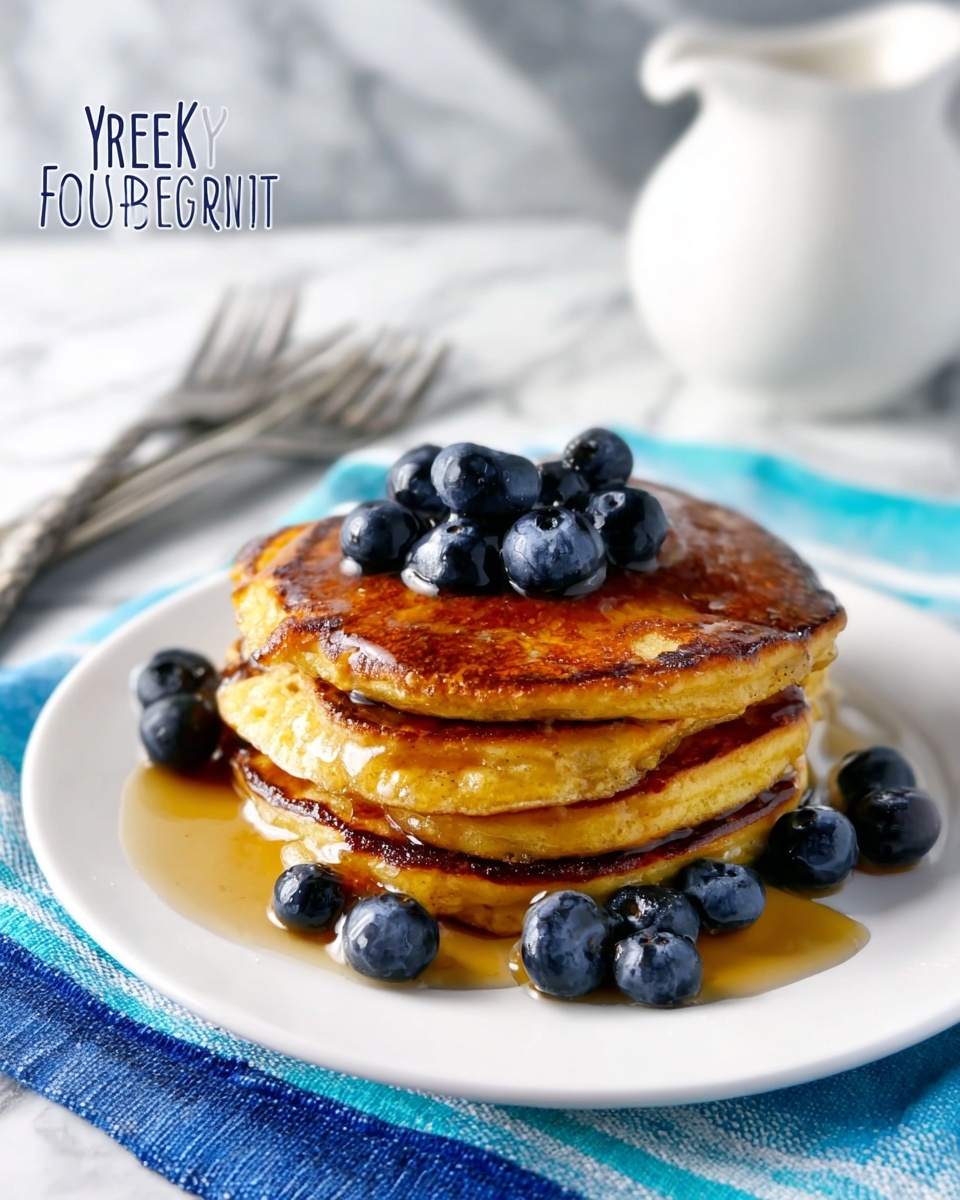 Greek Yogurt Blueberry Pancakes Recipe - Recipe Image