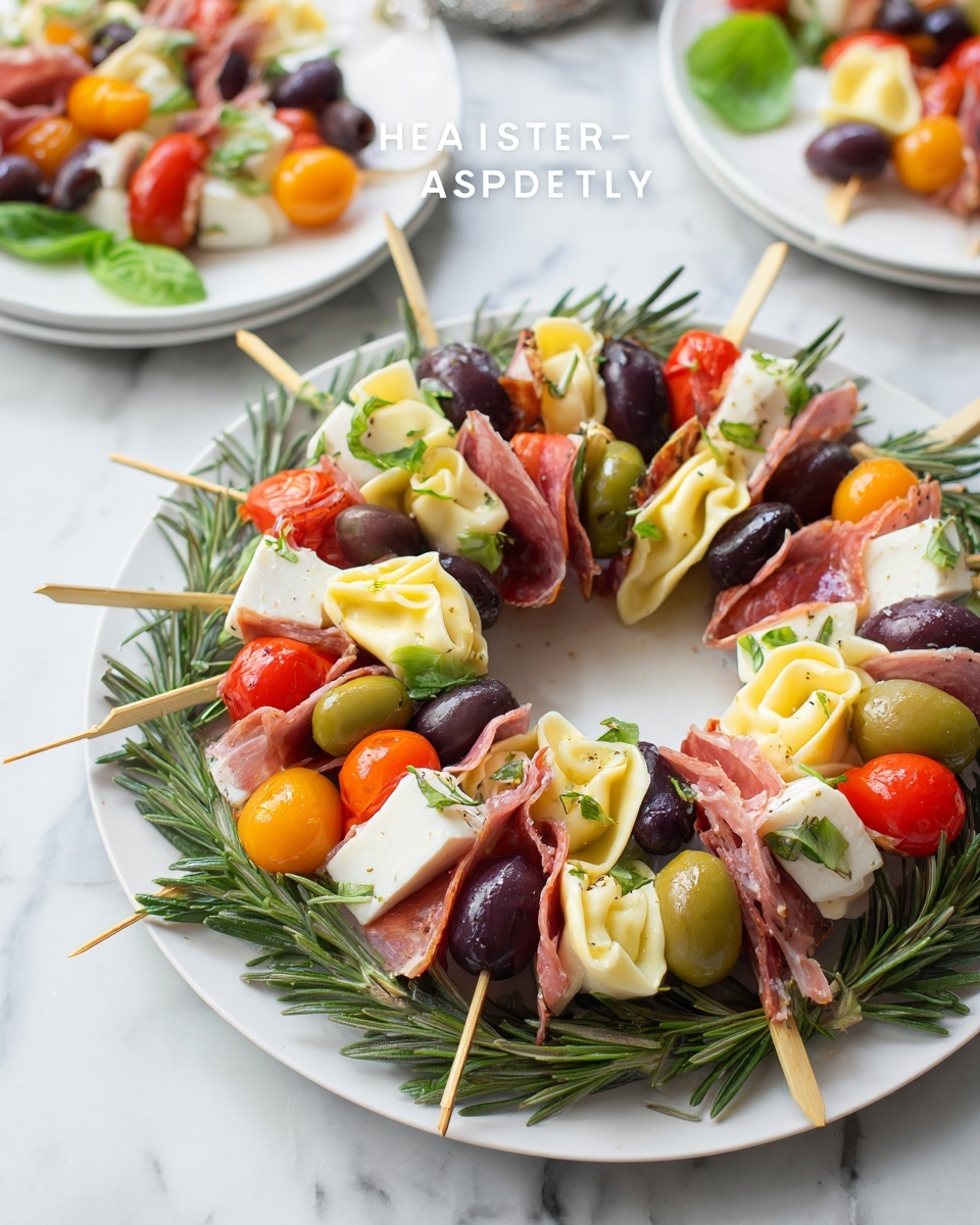 Antipasto Wreath Holiday Appetizer Recipe - Recipe Image