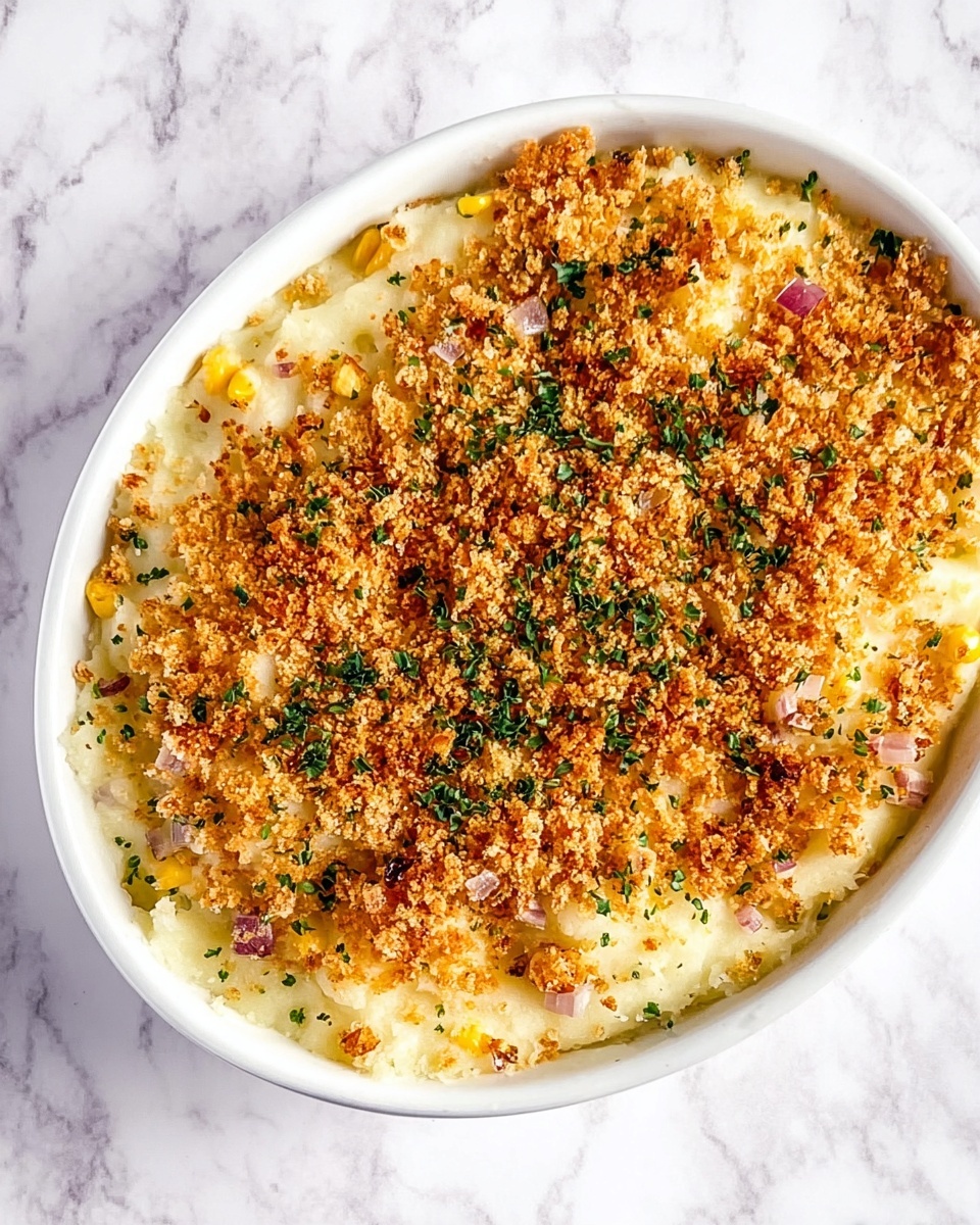 Savory Stuffing-Topped Mashed Potatoes Recipe - Recipe Image