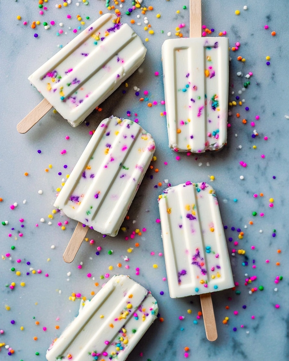 Vanilla Greek Yogurt Funfetti Popsicles Recipe - Recipe Image