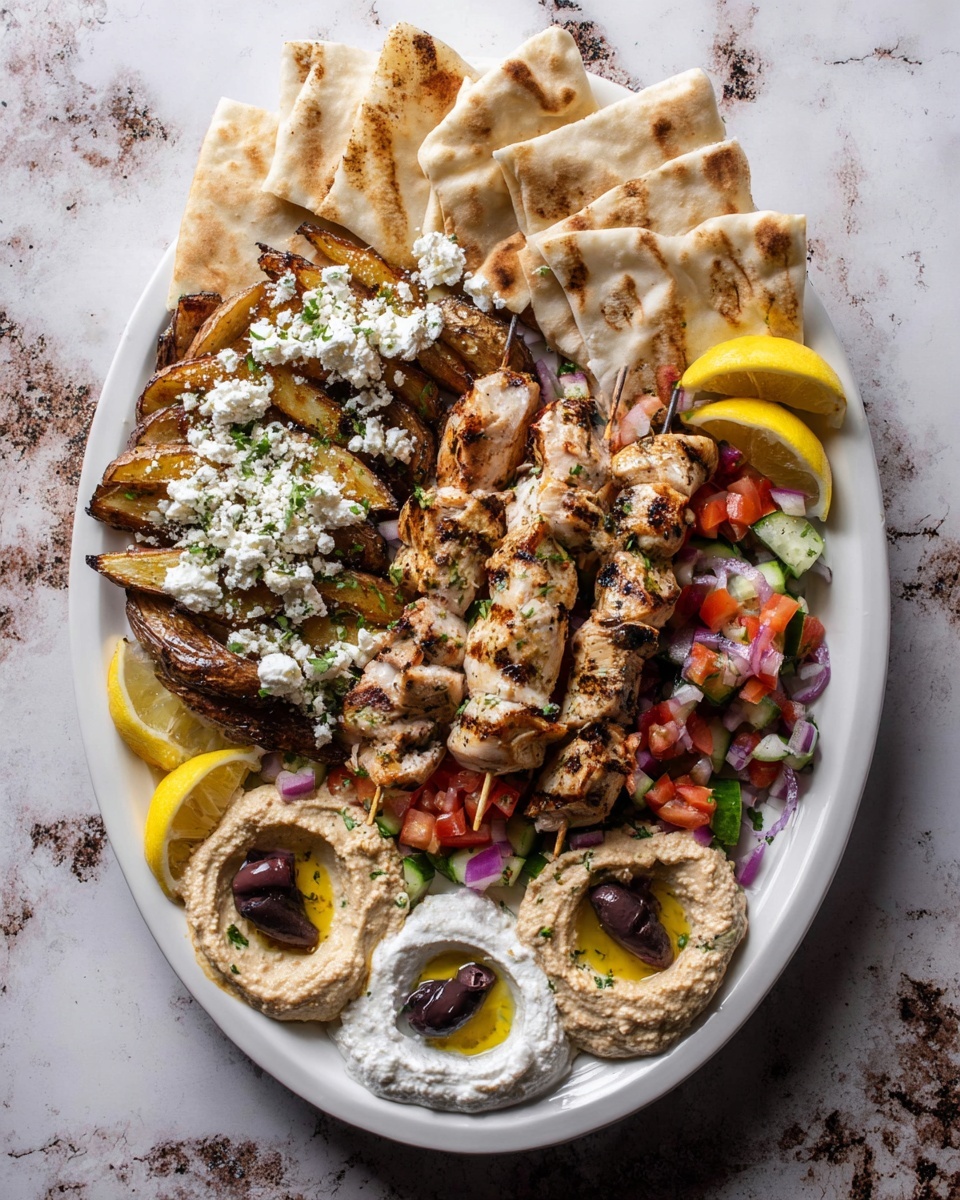 Ultimate Greek Chicken Souvlaki Platter Recipe - Recipe Image