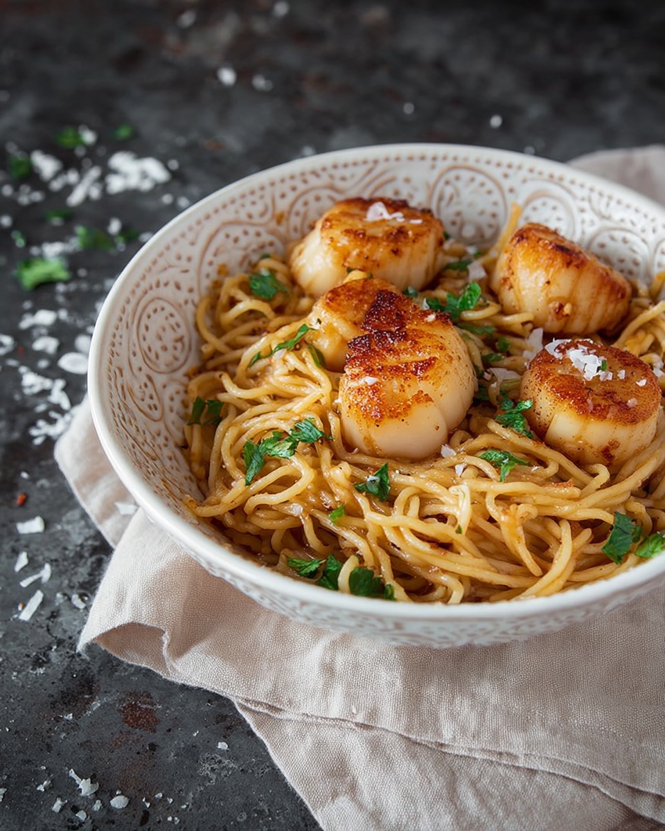 Chipotle Lemon Tarragon Scallops with Angel Hair Pasta Recipe - Recipe Image