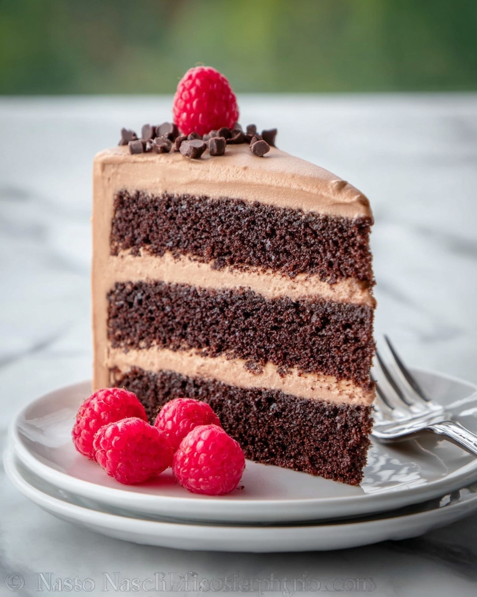 Chocolate Prague Cake with Raspberries and Cream Recipe - Recipe Image