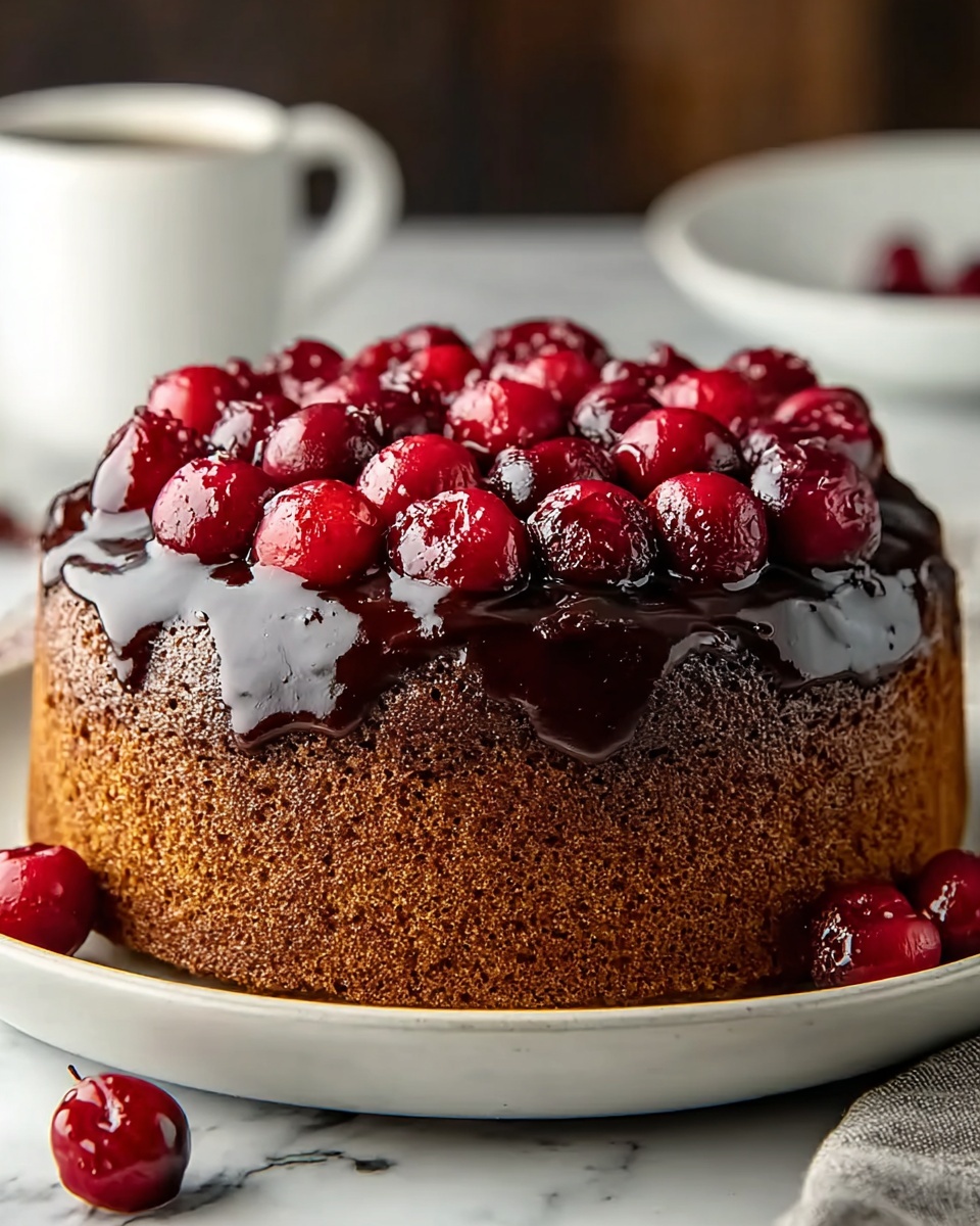 Irresistible Chocolate Cherry Upside Down Cake Recipe - Recipe Image