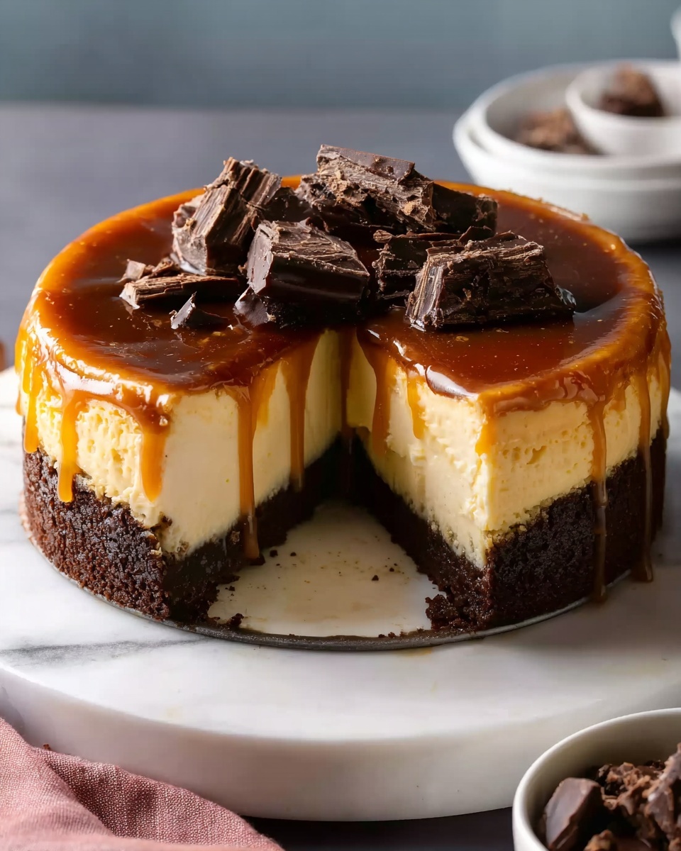 No-Bake Salted Caramel Cheesecake Recipe - Recipe Image