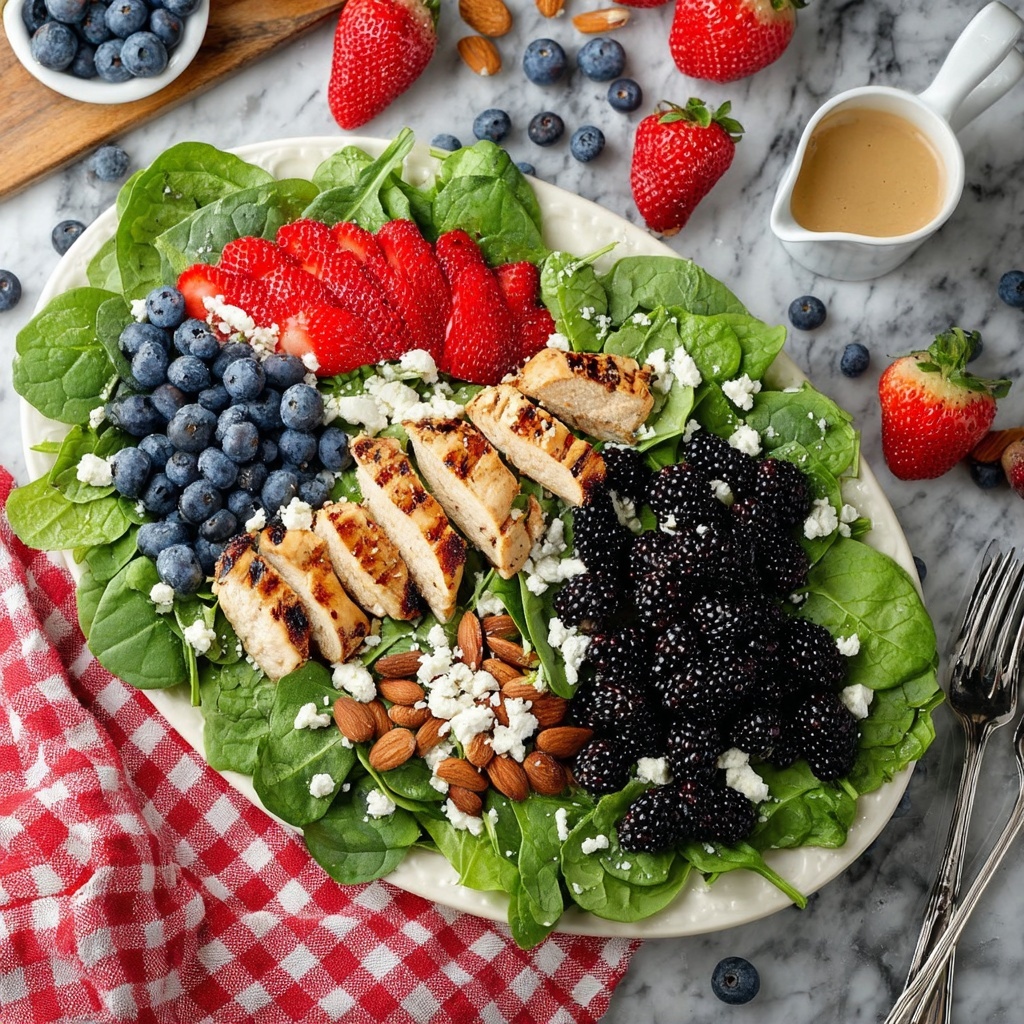 Summer Berry Salad with Grilled Chicken, Feta, and Balsamic Vinaigrette Recipe - Recipe Image