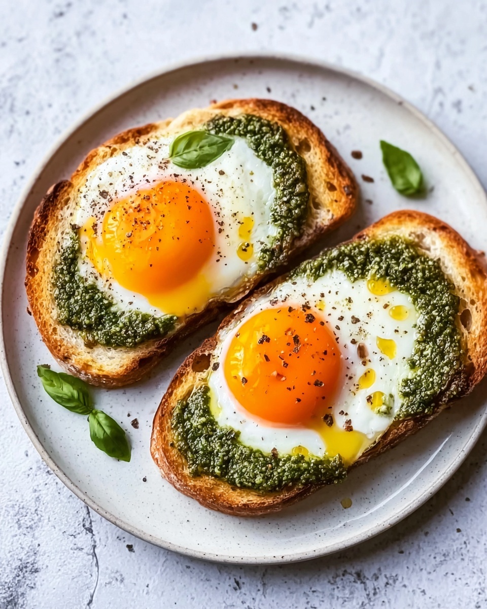 Pesto Eggs on Sourdough Toast with Herbed Goat Cheese Recipe - Recipe Image