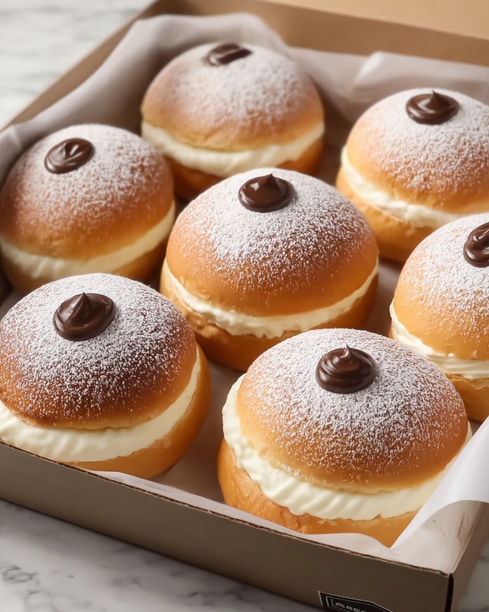 Cream-Filled Donuts with Nutella and Whipped Vanilla Cream Recipe - Recipe Image