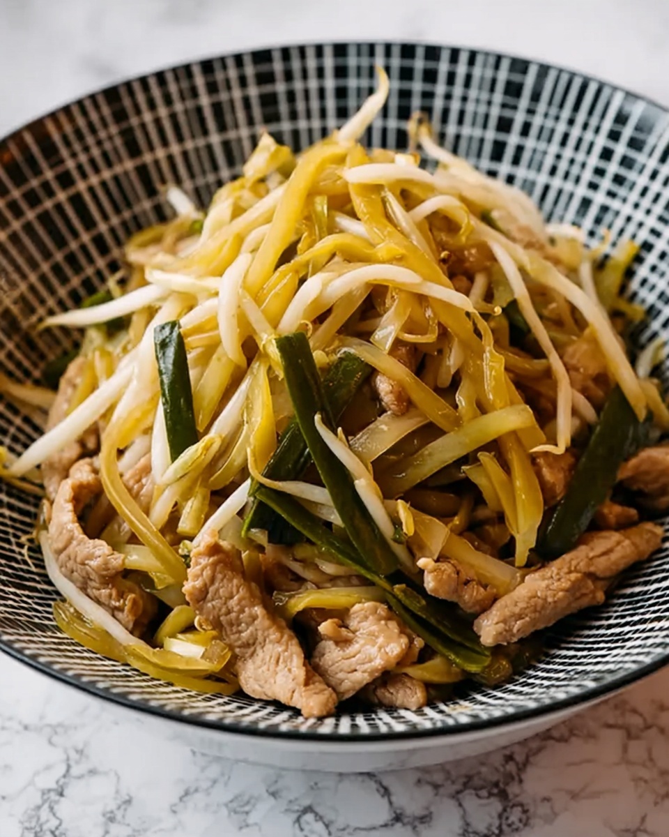 Savor the Crunch: Chicken and Bean Sprouts Stir-Fry Bliss Recipe - Recipe Image
