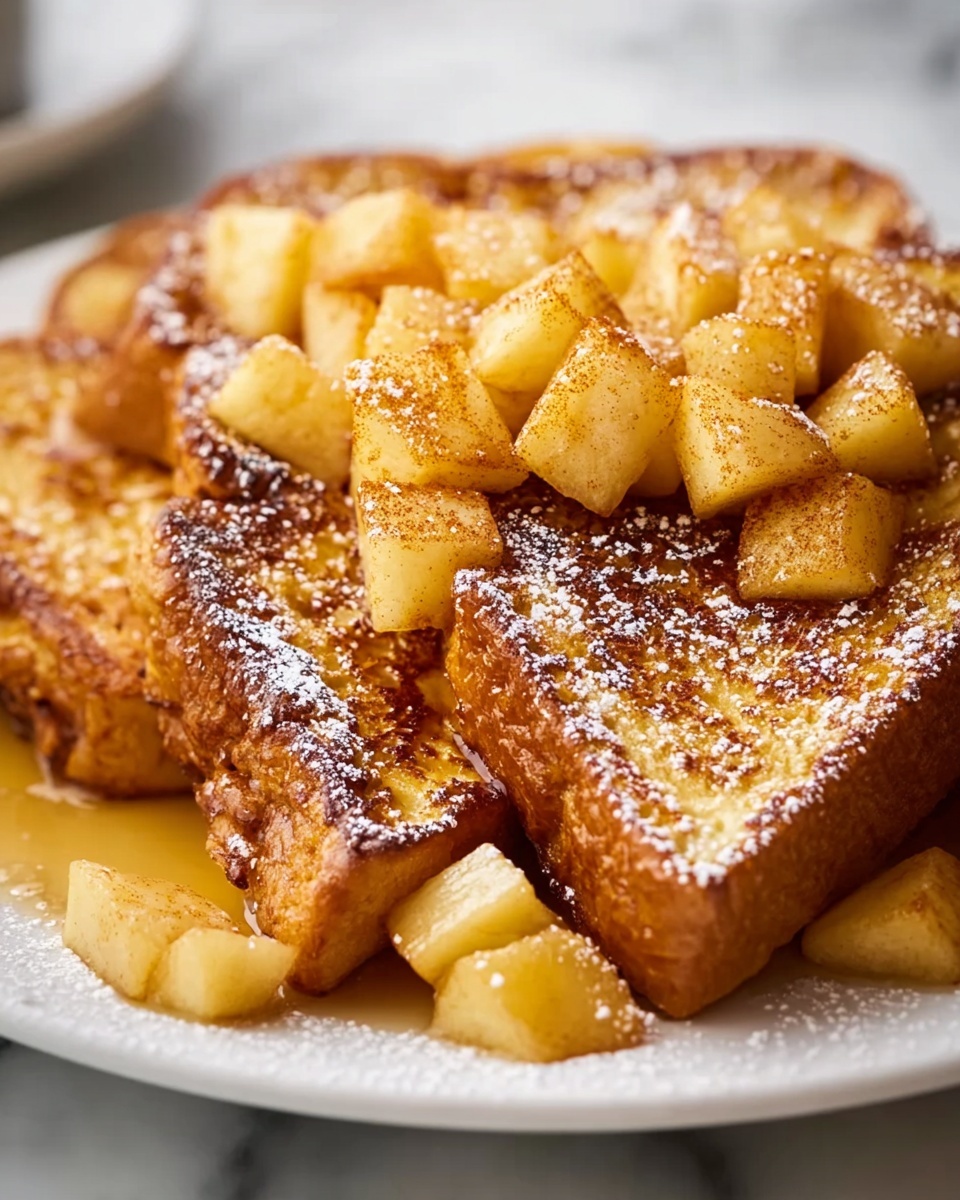 Apple French Toast with Warm Caramelized Apples and Nuts Recipe - Recipe Image
