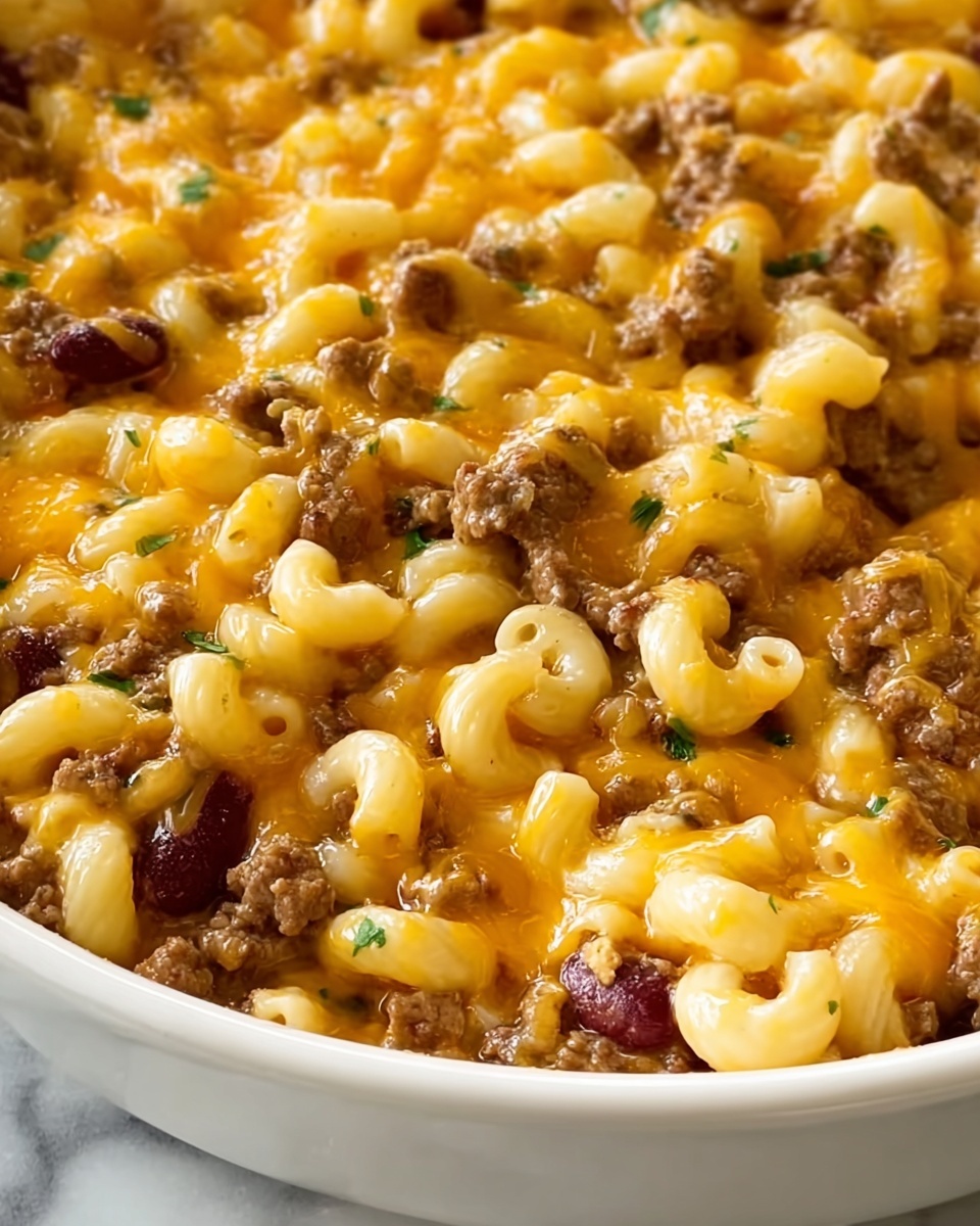 Chili Mac with Cheddar Cheese Recipe - Recipe Image