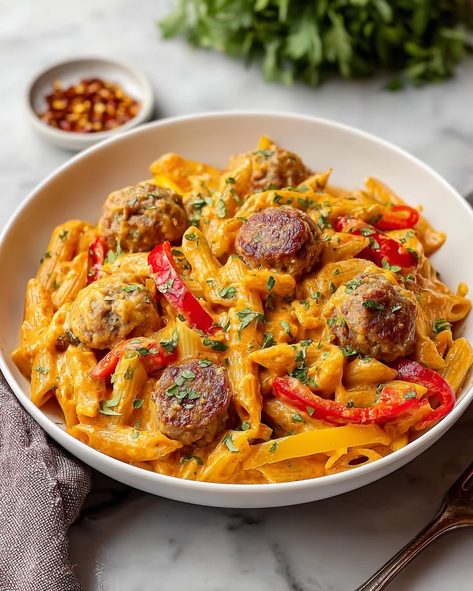 Creamy Cajun Sausage Pasta Recipe - Recipe Image