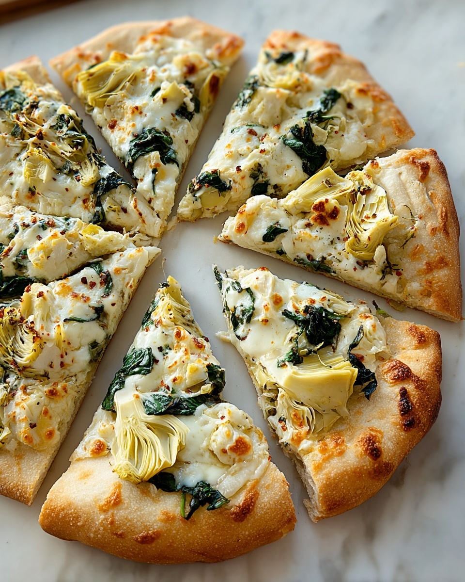 High Protein Spinach Artichoke Pizza Recipe - Recipe Image