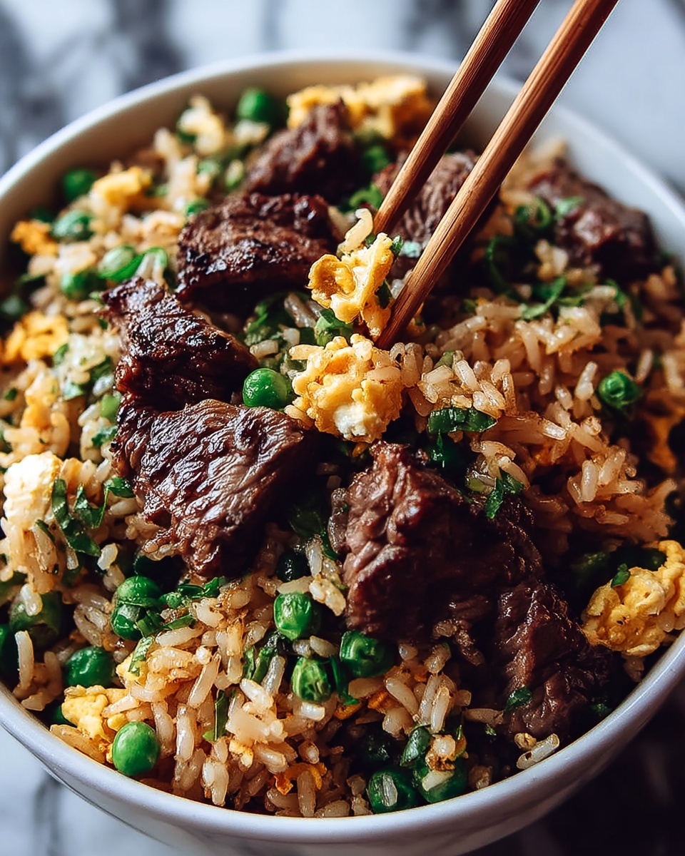 Garlic Butter Steak Fried Rice Recipe - Recipe Image