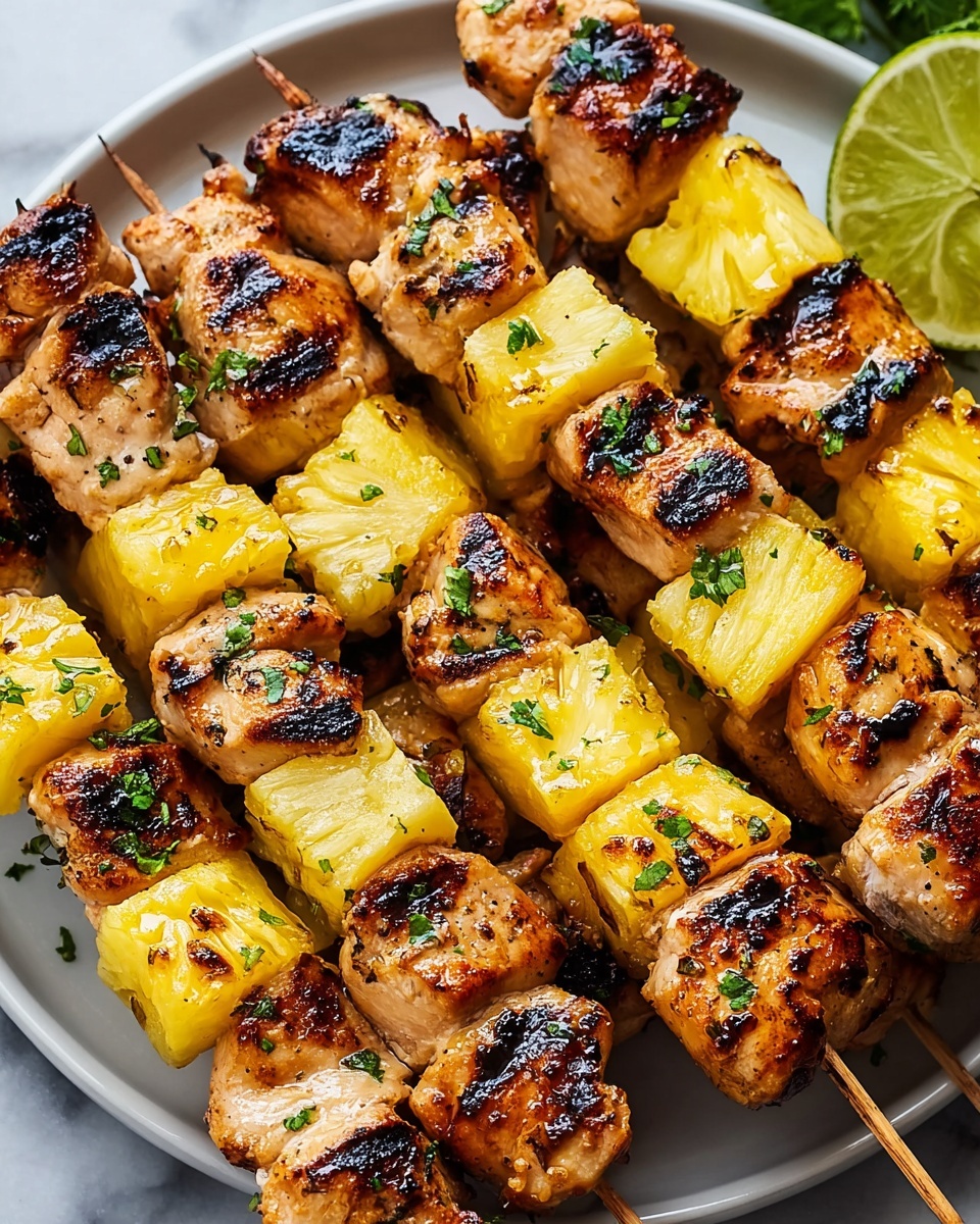 Sweet and Spicy Grilled Chicken and Pineapple Skewers Recipe - Recipe Image