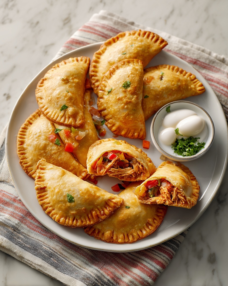 Golden Chicken Empanadas with Flaky Pastry Recipe - Recipe Image