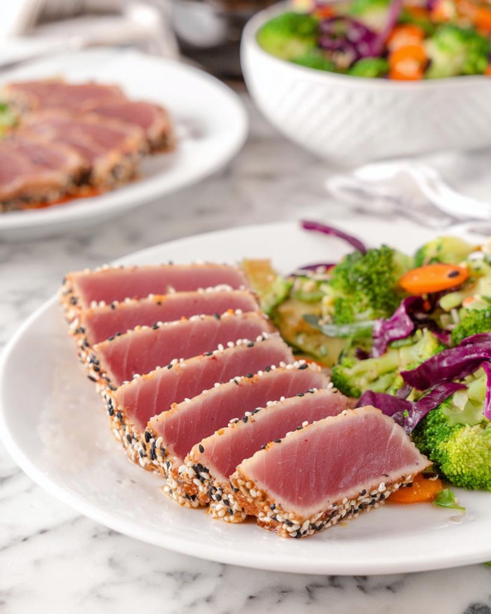 Grilled Ahi Tuna Steaks with Sesame Soy Marinade Recipe - Recipe Image